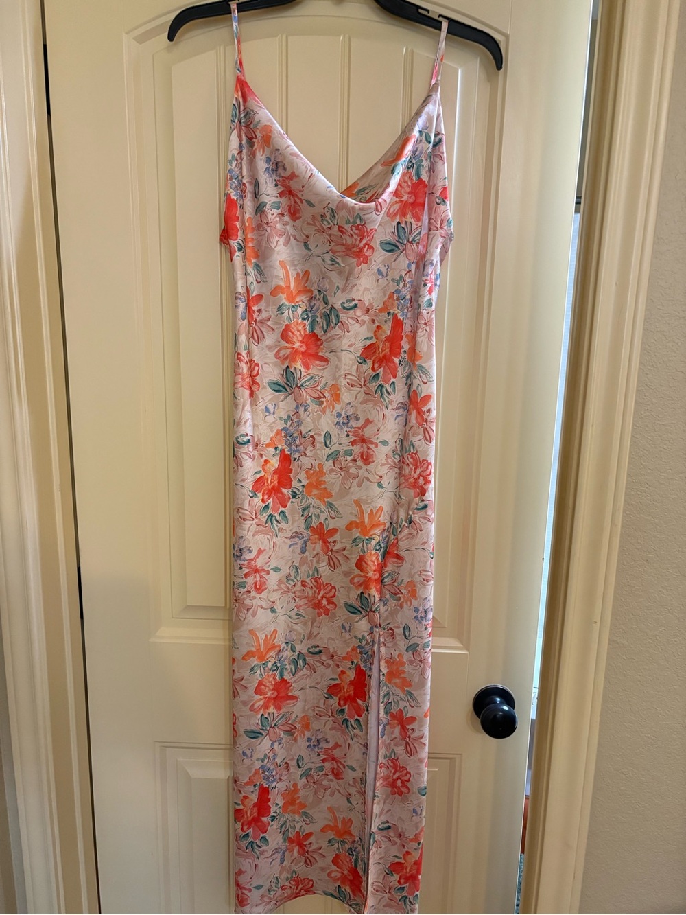 Floral Slip Midi Dress in Blush Pink